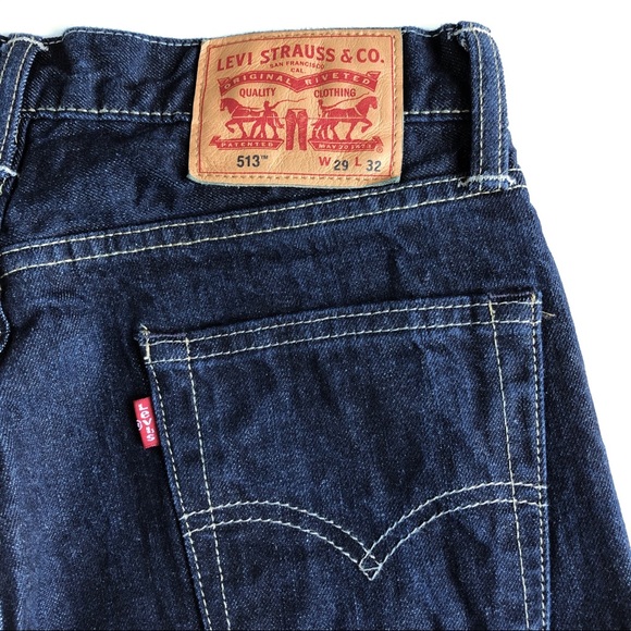 Levi’s 513 Dark Wash Slim Straight Leg Denim Jeans - Picture 12 of 15